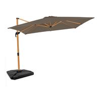 Parasol cantilever Pisogne 300x300cm - Parasol haut de gamme - aspect bois - Taupe | In alles de parasol à remplir