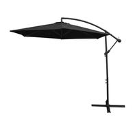 Parasol à pied déporté de 3 m, modèle à pied libre, avec fonction d'inclinaison et housse incluse, noir