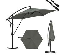 Parasol Cantilever - WOLTU Parasol Suspendu - Protection UV - Inclinable - avec Housse - Gris Foncé