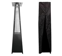 Happy Garden Parasol chauffant gaz STOCKHOLM 13 kW acier noir + housse de protection