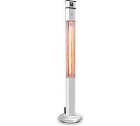 Parasol chauffant Blumfeldt Heat Guru Plus - Radiateur infrarouge extérieur avec télécommande - 2000W - argent G