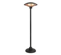 FAVEX - Parasol chauffant électrique Milan Noir - Extérieur - 3 puissances de chauffe - Économique - Résistant - 60 x 60 x 205 cm