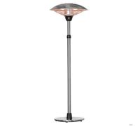 Outsunny Parasol chauffant électrique 3000W - chauffage infrarouge sur pied 3 puissances de chauffe - hauteur réglable de 160 à 200 cm acier inox. argent