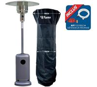 FAVEX Parasol Chauffant Gris avec Housse et connectique