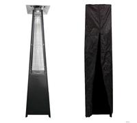 Happy Garden Parasol chauffant gaz STOCKHOLM 13 kW acier noir + housse de protection