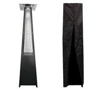 Parasol Chauffant Gaz Stockholm 13kw Acier Noir + Housse De Protection Noir