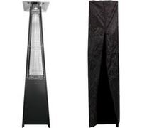 Parasol chauffant gaz STOCKHOLM 13kW acier noir + housse de protection