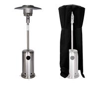 Parasol chauffant OSLO - chauffage d'extérieur au gaz inox + housse de protection