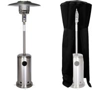 Parasol chauffant OSLO - chauffage d'extérieur gaz - acier inox + housse