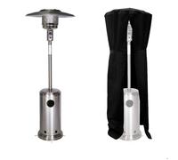 Parasol chauffant OSLO - chauffage d'extérieur gaz - acier inox + housse