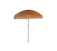 DCB Garden – Parasol HAWAI – clair à franges en acier, finition bois naturel – Marron