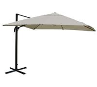 Parasol commercial HWC-A96, 3 x 3 m (Ø 4,24 m), polyester/aluminium, 23 kg – couleur crème-gris