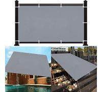 Parasol - Couverture de balcon - Parasol d'extérieur - Miroir d'ombrage - HDPE - 1,4 x 5 m - Gris