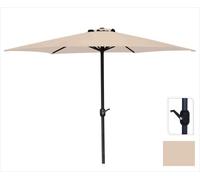 Parasol crème Ø 300 cm pour le jardin et la terrasse | avec système d'enroulement pratique
