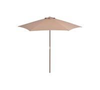 vidaXL Parasol d'extérieur 270 cm avec mât en bois Taupe