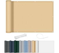 Parasol de balcon 75 x 400 cm, 170 g/m² PES, imperméable, protection UV, pare-vent, ombrage pour balcon, protection pour terrasse