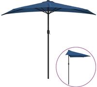 Parasol de balcon avec mât en aluminium Bleu 270x144x222cm Demi