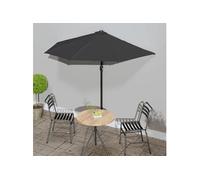 vidaXL Parasol de Balcon avec Mât en Aluminium Parasol de Patio Jardin Terrasse Anti-UV Anti-décoloration Extérieur Noir 312500 Noir G