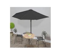 vidaXL Parasol de balcon avec mât en aluminium 300x150x253 cm Demi Noir