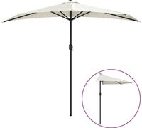 Parasol de balcon avec mât en aluminium Sable 270x144 cm Demi