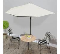 Parasol de balcon avec mât en aluminium Sable 300x155 cm Demi