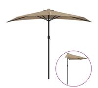 Parasol de balcon avec mât en aluminium Taupe 270x144 cm Demi