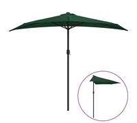 Parasol de balcon avec mât en aluminium Vert 270x144 cm Demi