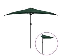 Parasol de balcon avec mât en aluminium Vert 300x155 cm Demi