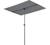Parasol de balcon Carsoli 180 x 130 cm Parasol de jardin pivotant à 360° Parasol UV 50+ imperméable Parasol de balcon rectangulaire Gris