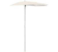 Parasol de balcon demi-rond - 180 x 90 cm - Couleur sable - Résistant aux UV et à la décoloration - Parasol mural robuste avec armature métallique