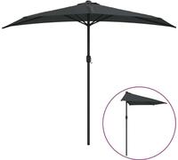 Parasol de balcon et mât en aluminium Anthracite 270x144cm Demi