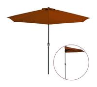 Parasol De Balcon Et Mât En Aluminium Terre Cuite 300 X 150 X 253 Cm Helloshop26 02_0008313 Multicolore