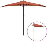 Parasol de balcon et mât en aluminium Terre cuite 300x155x223cm