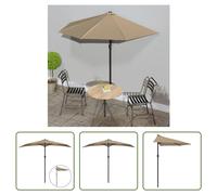 Parasol de balcon Living Store, mât en aluminium, couleur taupe, dimensions 270x144 cm, forme demi-ronde