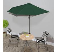 Parasol de balcon Living Store, mât en aluminium, vert, 270x144 cm, forme demi-lune