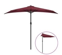 Parasol de balcon mât en aluminium Bordeaux 270x144x222 cm Demi