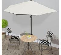 Parasol de balcon The Living Store avec mât en aluminium, couleur sable, 300 x 155 cm, demi-rond