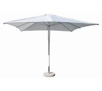 Parasol de jardin 3 x 3 m avec mât central en aluminium et toile en polyester Cleo - Blanc