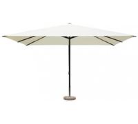 Parasol de jardin 3 x 4 m à mât central, avec mât noir en aluminium et toile beige Brayan