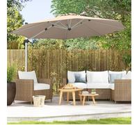 Parasol de Jardin Φ3M - GOPLUS - Parasol Déporté Rond Inclinable à 5 Angles - Rotatif à 360°- Pied en Croix - en Alu- Beige