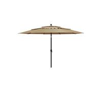 Parasol de Jardin à 3 niveaux avec Mât en Aluminium, Pare-soleil de Patio, Abri de Soleil, Parasol de Plage Terrasse, 313879