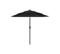 Parasol de Jardin à 3 niveaux avec Mât en Aluminium, Pare-soleil de Patio, Abri de Soleil, Parasol de Plage Terrasse, 313866