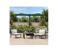 vidaXL Parasol double avec lumières LED vert 316x145 cm