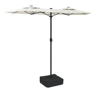 Parasol de jardin à double tête blanc sable 316x240 cm