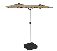 vidaXL Double parasol Taupe 316x145 cm