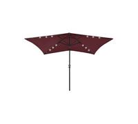 Parasol de Jardin avec LED et Mât en Acier, Pare-soleil de Patio, Abri de Soleil, Parasol de Plage Terrasse 313790