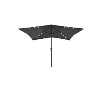 Parasol de Jardin avec LED et Mât en Acier, Pare-soleil de Patio, Abri de Soleil, Parasol de Plage Terrasse 313788