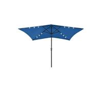 Parasol de Jardin avec LED et Mât en Acier, Pare-soleil de Patio, Abri de Soleil, Parasol de Plage Terrasse 313793