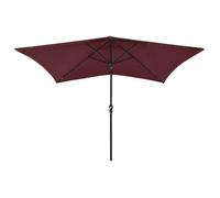 Parasol de jardin avec LED mât en 2x3 m pliable - vidaXL - polyester - rouge bordeaux - 200 x 300 x 247 cm - Protection UV xrt88e371