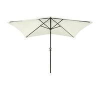 Parasol de jardin avec LED - vidaxl - 2x3 m - Sable - 18 LED intégrées - Panneau solaire 0,7 W - Polyester anti-UV